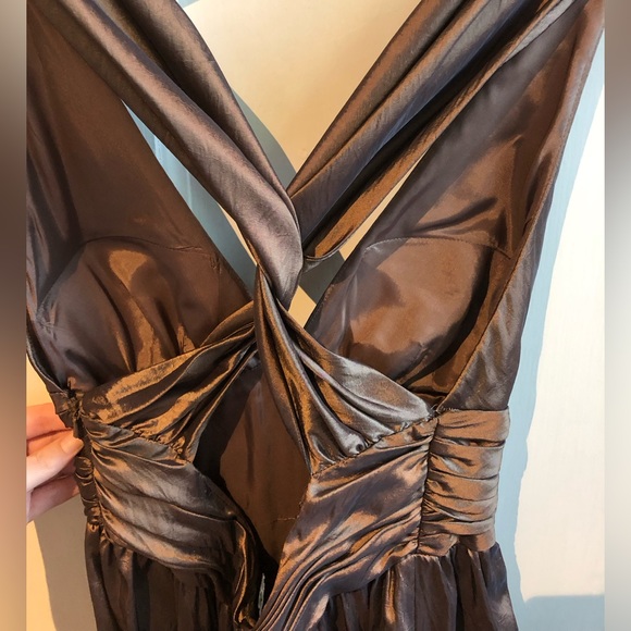 Brown Flower Dress, Size 6 - Picture 3 of 4